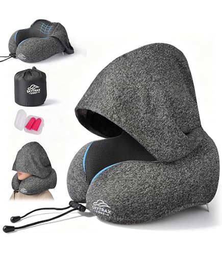 Amazon.com: Sealy, Infused-Gel Hooded Travel Pillow with Airflow